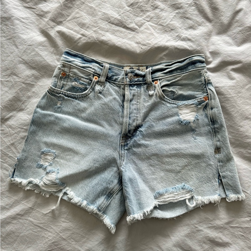 Free People ‘We the Free’ Distressed Denim Shorts, size 24